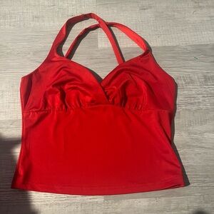 princess polly red halter top size 6